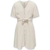 KOGSIESTA S/S LINEN BLEND BELT DRES, Moonbeam
