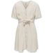 KOGSIESTA S/S LINEN BLEND BELT DRES, Moonbeam