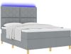 vidaXL Boxspringbed met hoofdeinde Lichtgrijs 160 x 200 cm Stof