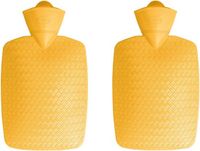 Merkloos / Sans marque Hugo Frosch Gmbh 2x stuks kunststof kruik geel 1,8 liter zonder hoes - Warmwater kruiken
