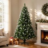 vidaXL Sapin de Noël artificiel 210 cm PVC et Métal Vert