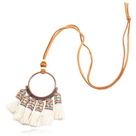 Deja Jewels Deja Boho Tassel Ketting - Wit