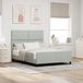 vidaXL Boxspringbed met hoofdeinde, lichtgrijs, 140 x 190 cm, fluweel