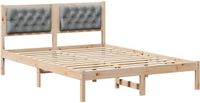 vidaXL Bedframe Lichtgrijs 140 x 200 cm Massief grenenhout