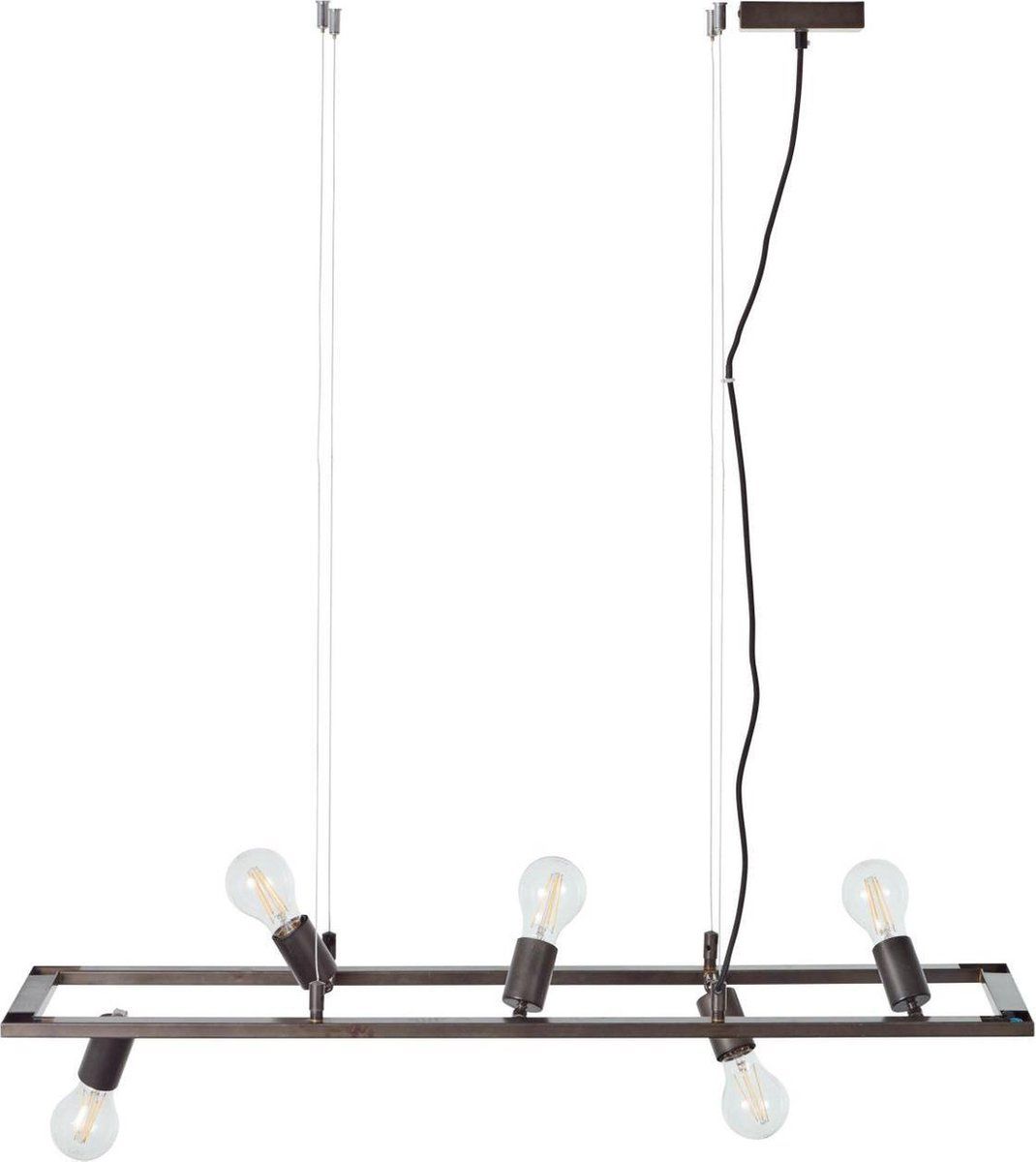 Brilliant Kalla Hanglamp - 5-lichts - Zwart - Metaal