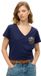 Superdry Suika metallic relaxed V-hals T-shirt Dames Rich Navy M