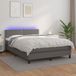 Maison Exclusive - Lit boxspring avec matelas et éclairage LED, gris, similicuir, 140x190 cm