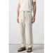 Mango Man slim fit broek met linnen - lichtbeige