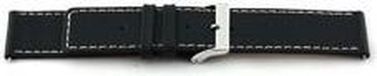 Wow Excellent Prisma Ltd. Horlogeband L110 Classic Leer Zwart 30mm