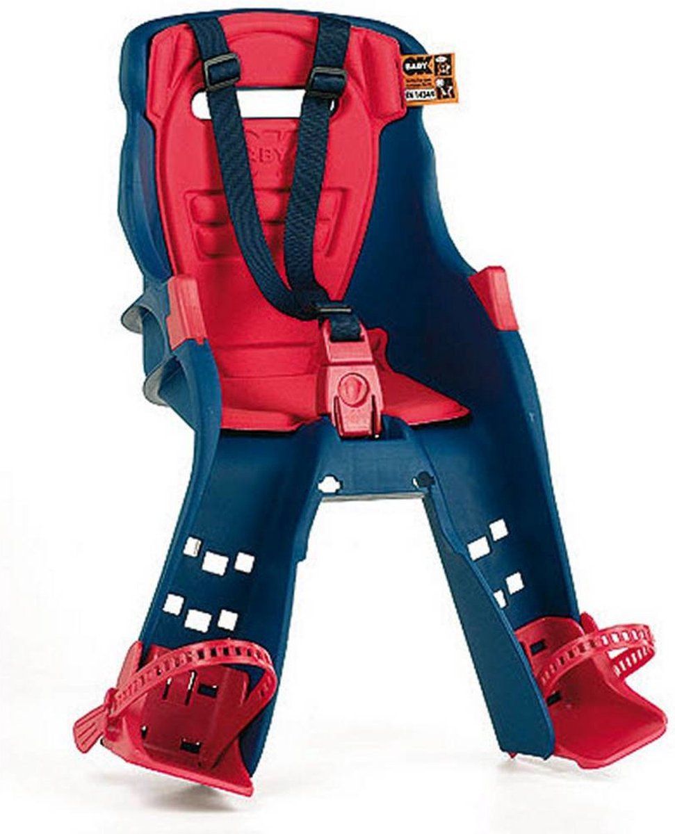 OKBABY Orion - Fietsstoeltje vooraan, veilig op de fiets vanaf 7/8 Maanden (Max. draagvermogen 15 kg) - blauw en rood