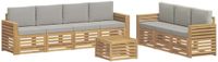 vidaXL - Sofa-Sets - 8 - st - Wit - en - Lichtgrijs - Polyester