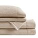 True North by Sleep Philosophy Micro Fleece Bed Sheet Set, Warm, Sheets with 14" Deep Pocket, for Cold Season Cozy Sheet-Set, Matching Pillow Case, King, Khaki, 4 Piece