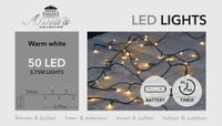Anna's Collection Kerstverlichting - warm wit - 375 cm - 50 leds - zwart snoer - batterij