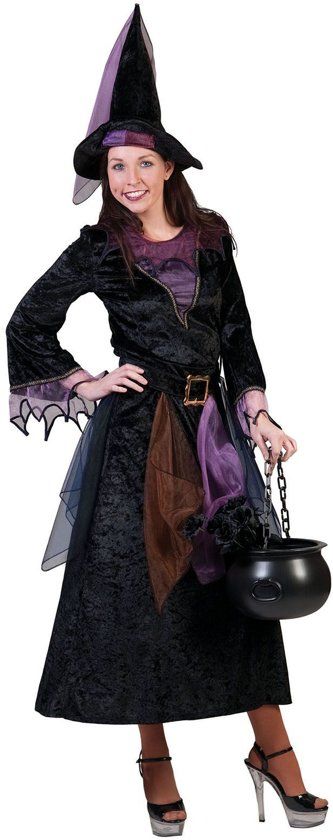 Funny Fashion Heks Vrouw Maat 44-46 Halloween Verkleedkleding