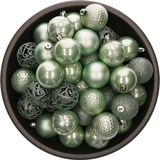 Bellatio Decorations kerstballen - 37x st - vert menthe - D6 cm - kunststof