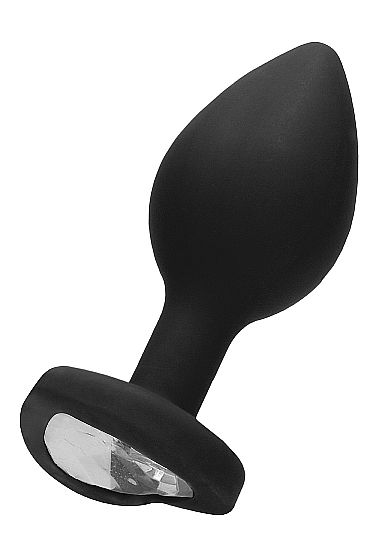 Ouch! Diamond Heart Butt Plug - Large - Black