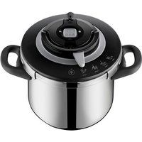SEB Snelkookpan, 5-8 personen, inductie, 4 kookprogramma's, snel koken, openen en sluiten van het deksel met één hand, Clipso+ CHEF 8L, P4551400, zwart