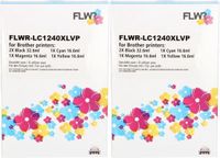 FLWR - Brother LC-1240XL Multipack (2 sets) zwart en kleur
