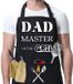 Schort Zwart Polyester Effen BBQ Schort pour Hommes, Papa Schort, Imperméable Réglable Chef Schort avec 2 Poches, Cadeaux pour Père Mari Ami