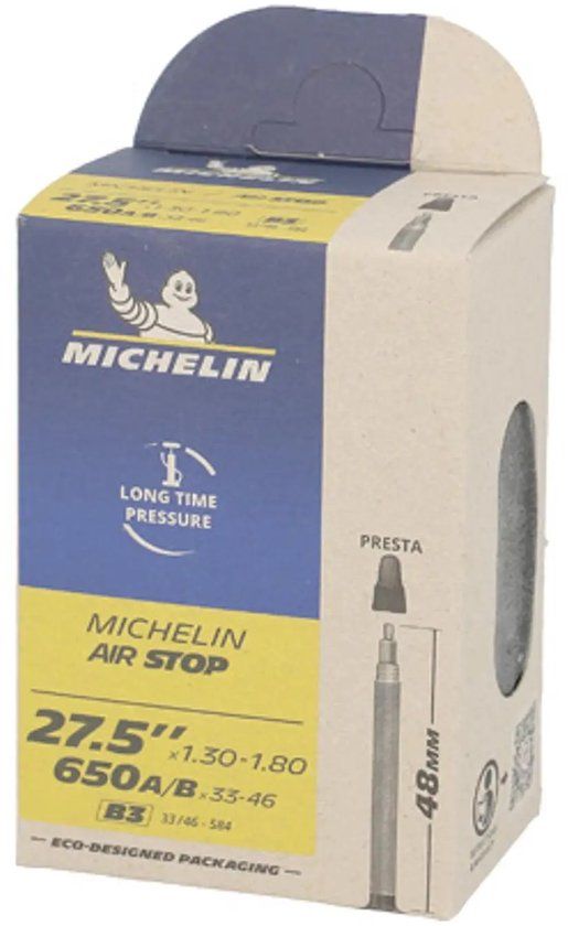 Michelin Airstop Presta Ventiel Binnenband Zwart Racefiets 48mm