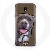 Maniacase Hoesje voor Samsung Galaxy J5 2017 Pitbull Dog Wit Grijs
