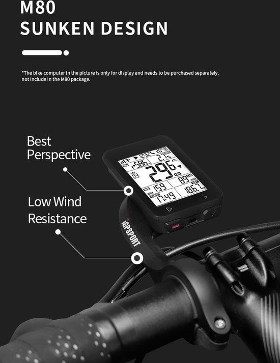 iGPSPORT M80 Out-Front Stuurhouder - Zwart - Nylon