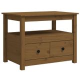 vidaXL salontafel 71x49x55 cm massief grenenhout honingbruin