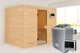 Karibu Sonara Sauna Porte en verre bronze Poêle 9 kW Commande externe