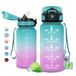 Drinkfles voor kinderen, 500 ml, lekvrije fitnessfles, motiverende drinkfles met rietje, sportwaterfles met tijdweergave, drinkfles voor volwassenen, fiets, reizen