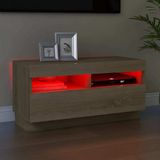 Maison Exclusive - Meuble TV avec éclairage LED, chêne Sonoma, 80x35x40 cm