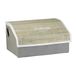 Relaxdays Groene vouwbox met deksel, opvouwbare opbergmand, bamboedeksel, opbergbox met handgrepen, vintage design, standaard