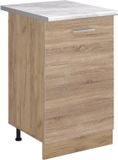 Vicco Keukenonderkast R-Line, Sonoma/Goudkleurig Eiken, 50 cm marmer werkblad