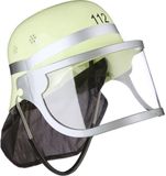 Relaxdays Brandweerhelm voor kinderen met verstelbaar pvc-vizier (h x b x d): 24,5 x 22,5 x 28 cm, geel