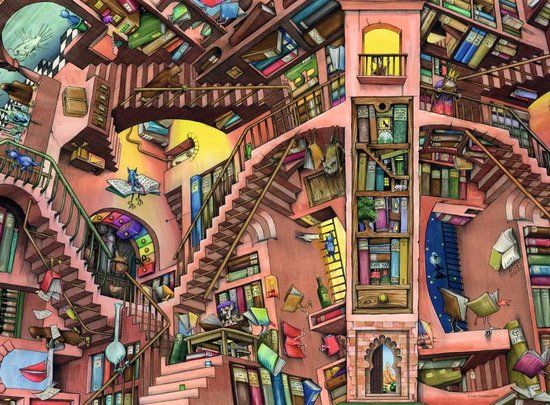Ravensburger Puzzel Die Verrückte Bibliothek - 500 stukjes