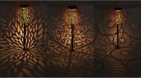 Lindby - solar tuinverlichting - 3lichts - ijzer, kunststof - H: 54 cm - zilver, geborsteld - Inclusief lichtbronnen