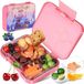 Sans marque Boîte à pain avec compartiments pour enfants - Boîte à lunch sans BPA - Boîte à lunch en Tritan - Boîte à pain avec 4 + 2 compartiments - Boîte à snacks - Boîte à pain - Boîte à petit-déjeuner - Boîte à pain enfant pour maternelle et école