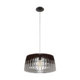EGLO Artana hanglamp, zwart, grijs, nikkel, staal, hout, E27