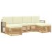 vidaXL - Buiten - bank - set - 6 - st - Wit - en - crèmekleurig - Polyester