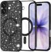 Techsuit Hoesje geschikt voor Apple iPhone 17 - Luxe Glitter Back Cover - Geschikt voor MagSafe - Noir