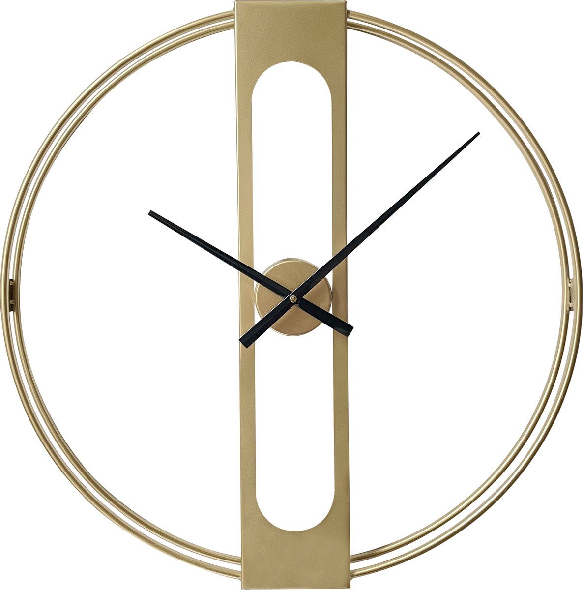LW Collection Moderne Gouden Wandklok 60cm - Jayden - Stil Uurwerk