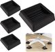Allecto plus - Patins antidérapants pour meubles 4 pièces Noir 8 x 8 cm