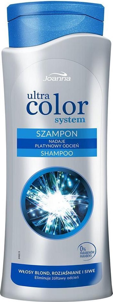 Joanna JOANNA_Ultra Color System Shampoo For Blond Lightened & Grey Hair szampon do w³osów blond rozjaœnianych i siwych nadaj¹cy platynowy odcieñ 400ml