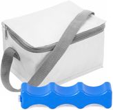 Bellatio Design Koeltas voor 6 blikjes - klein - wit - incl koelelement - 21 x 15 x 13 cm