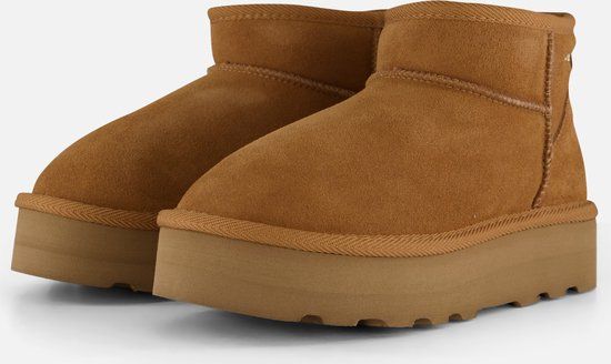 s.Oliver Plateau Gevoerde boots cognac Suede - Dames - Maat 42
