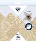 Clairefontaine Origami Papier Kraft Flora, 60 vel, 70 gr, 3 maten, Meerkleurig
