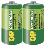 GP Pile zinc-carbone Greencell D, R20, 1,5V, 2 pièces