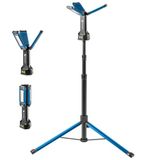 Högert Technik Aluminium oplaadbare led-bouwspot met statief, 7000 lm, 360° verlichting, IP54 stof- en spatwaterdicht, IK09 schokbestendig, 7 uur looptijd, powerbankfunctie voor bouw, werkplaats