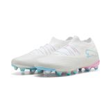 PUMA FUTURE 9 MATCH Wit FG/AG uniseks voetbalschoenen, Blauw/Roze/Wit, Maat 40,5