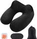 Ibenzoa® Coussin de voyage gonflable ergonomique avec taie d'oreiller lavable pour le confort en voiture, en avion et au bureau