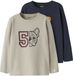 NAME IT NMMVUX 2P LS TOP Jongens Lange mouwen shirts 2 stuks Katoen Elastaan Island Fossil Maat 92